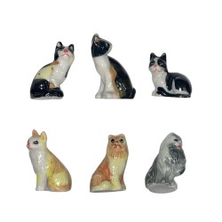 Série complète de 6 fèves Les chats 1999