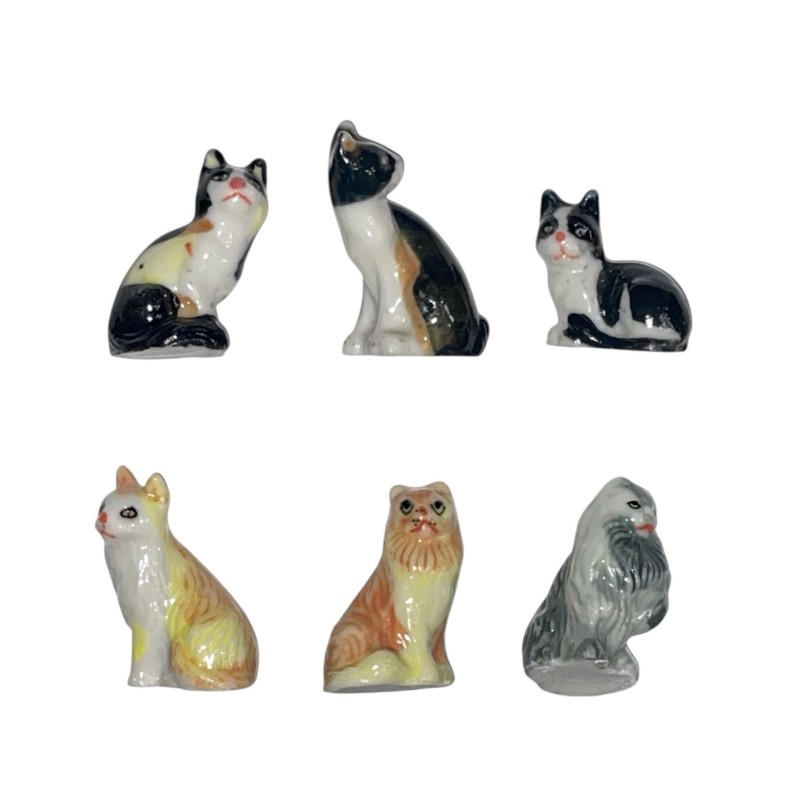 Série complète de 6 fèves Les chats 1999