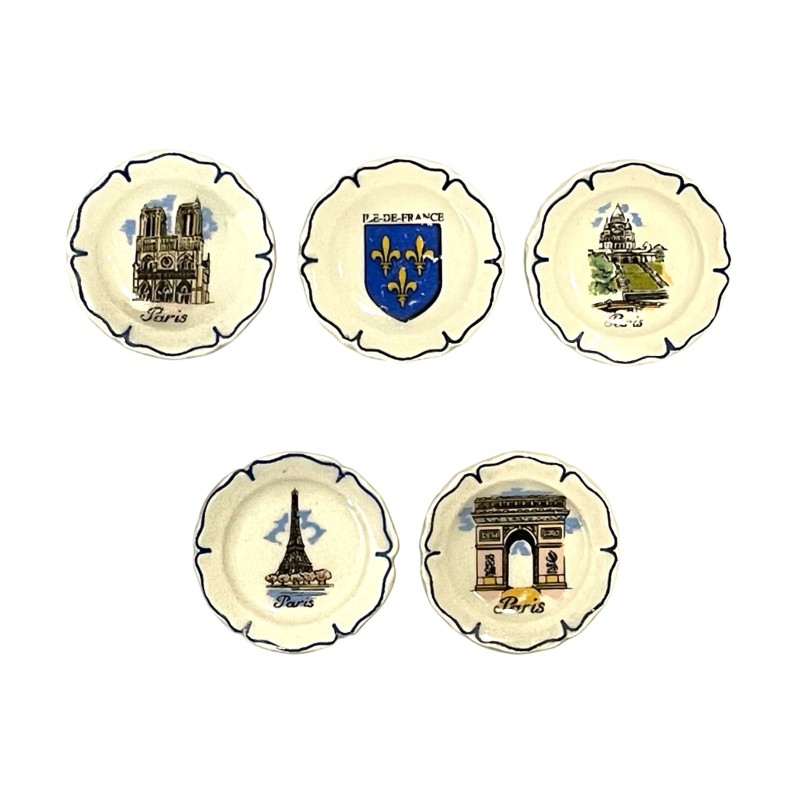 Série complète de 5 fèves Assiettines Paris 1999