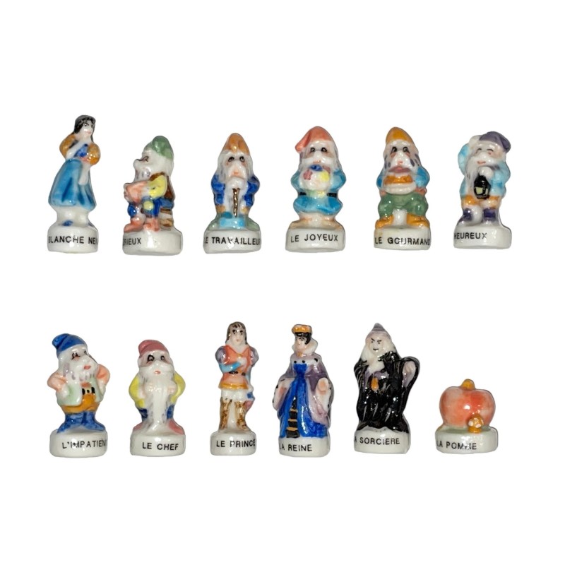 Série complète de 12 fèves Blanche neige 1999