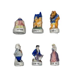 Série complète de 6 fèves La Belle et la Bête 1999