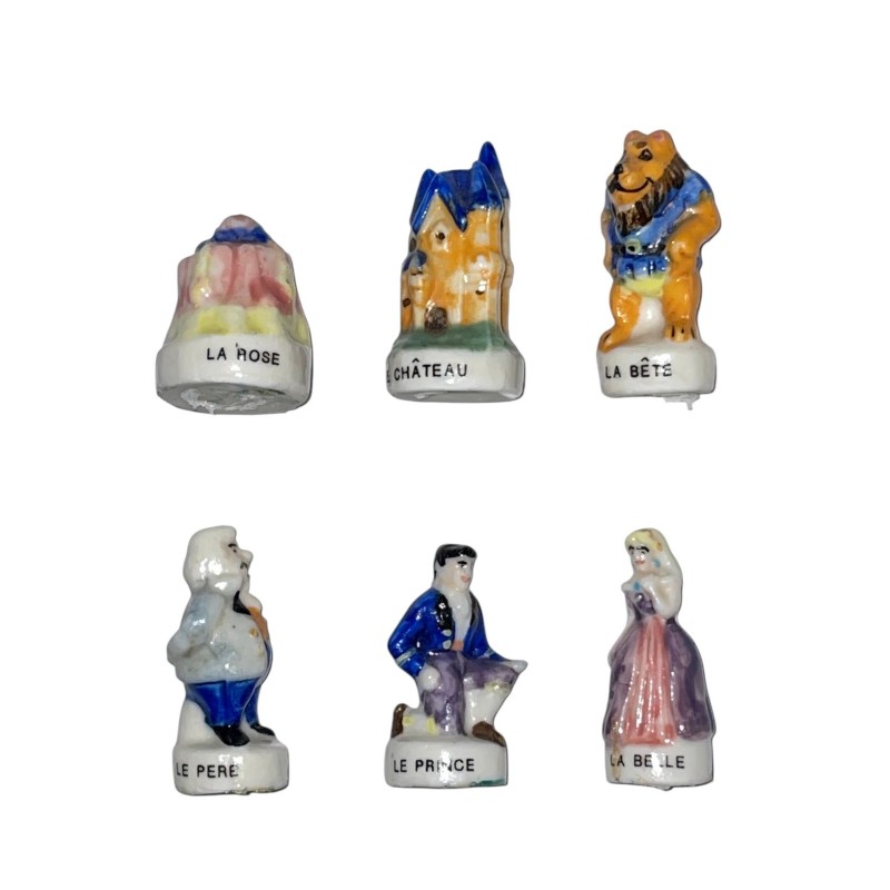 Série complète de 6 fèves La Belle et la Bête 1999