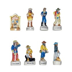 Série complète de 8 fèves Les mystères de l'Ouest 1999