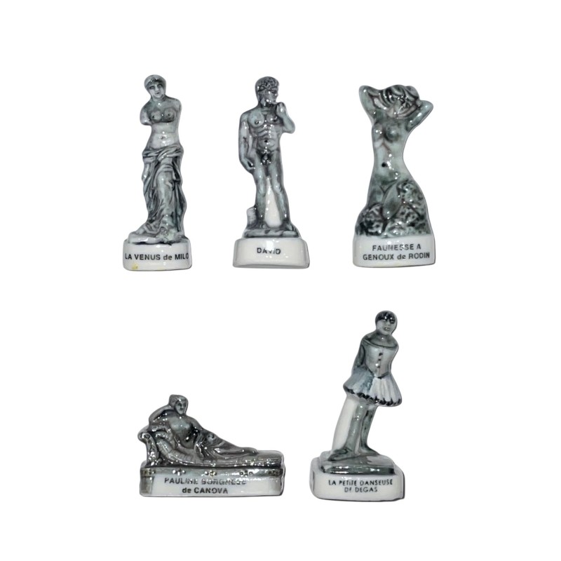 Série complète de 5 fèves Les sculptures de maitre 1999