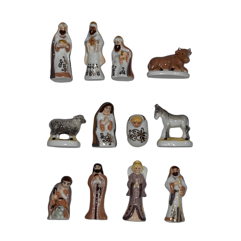 Série complète de 12 fèves Étincelante nativité 2023