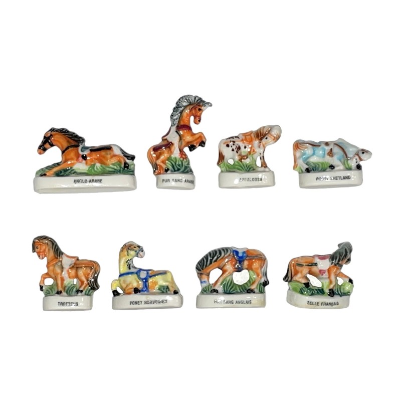 Série complète de 8 fèves Chevaux de parade II 2000