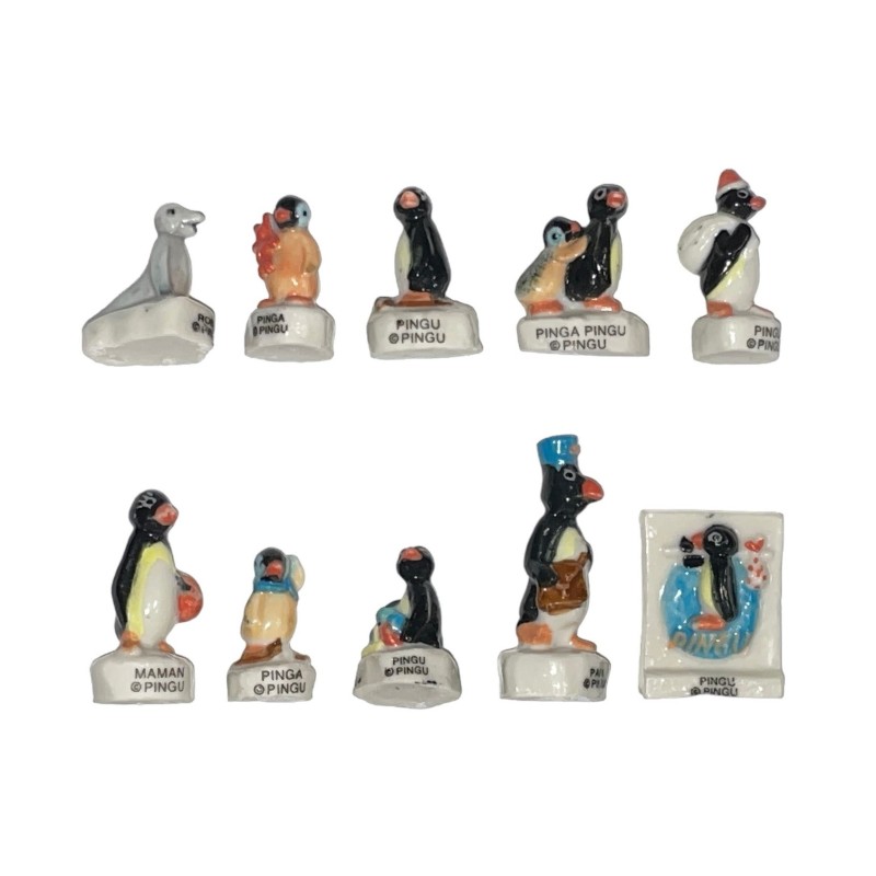 Série complète de 10 fèves Pingu 2000