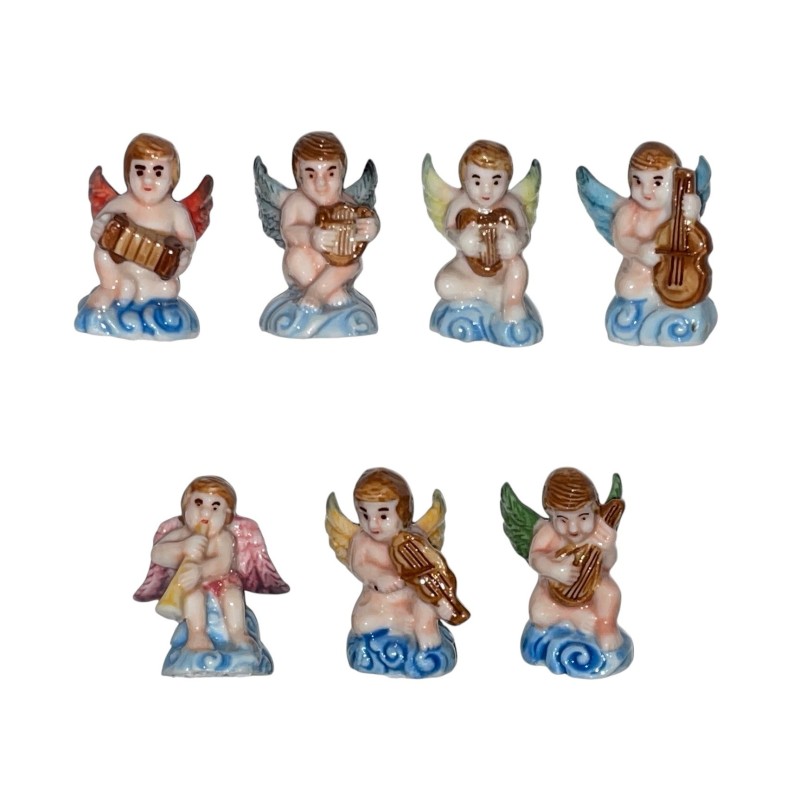 Série complète de 7 fèves Les anges musiciens 2000