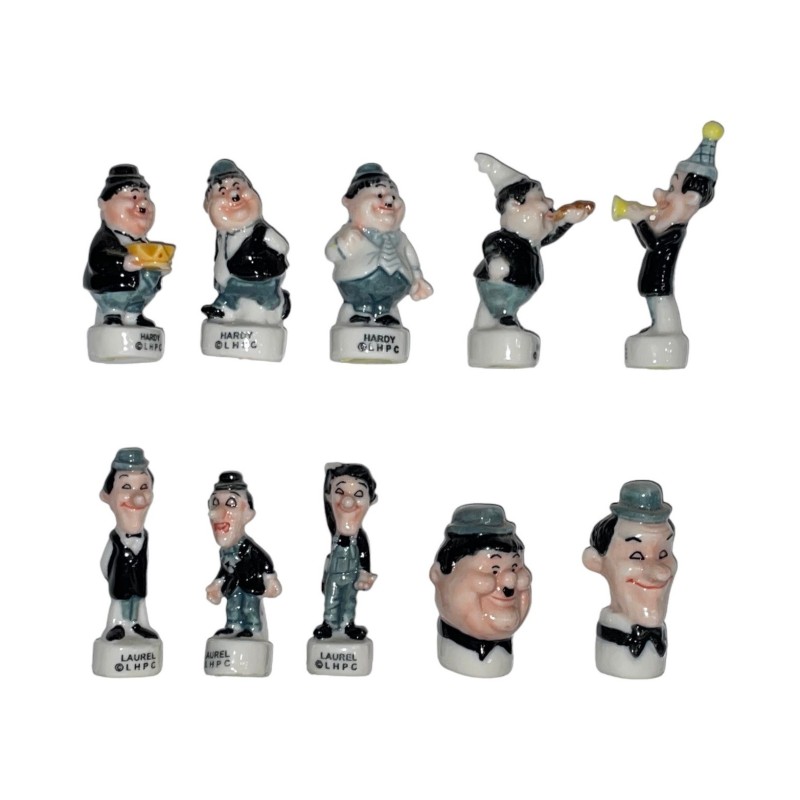 Série complète de 10 fèves Laurel et Hardy 2001