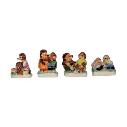 Série complète de 4 fèves Les hérissons Pré-série 2001