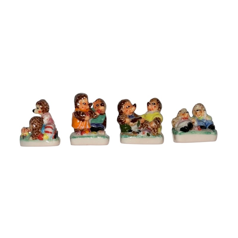 Série complète de 4 fèves Les hérissons Pré-série 2001