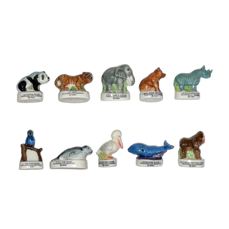 Série complète de 10 fèves WWF 2001