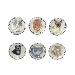 Série complète de 6 fèves Assiettines Bustes de chats 2001