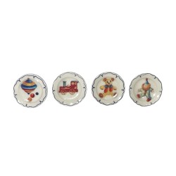 Série complète de 4 fèves Assiettines Jouets 2001