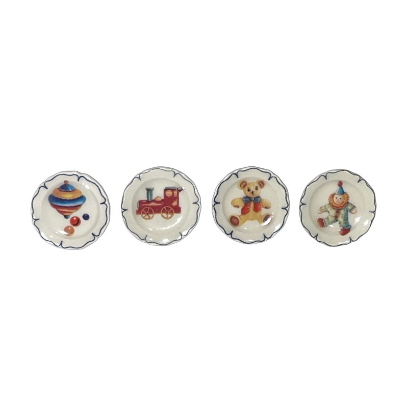 Série complète de 4 fèves Assiettines Jouets 2001