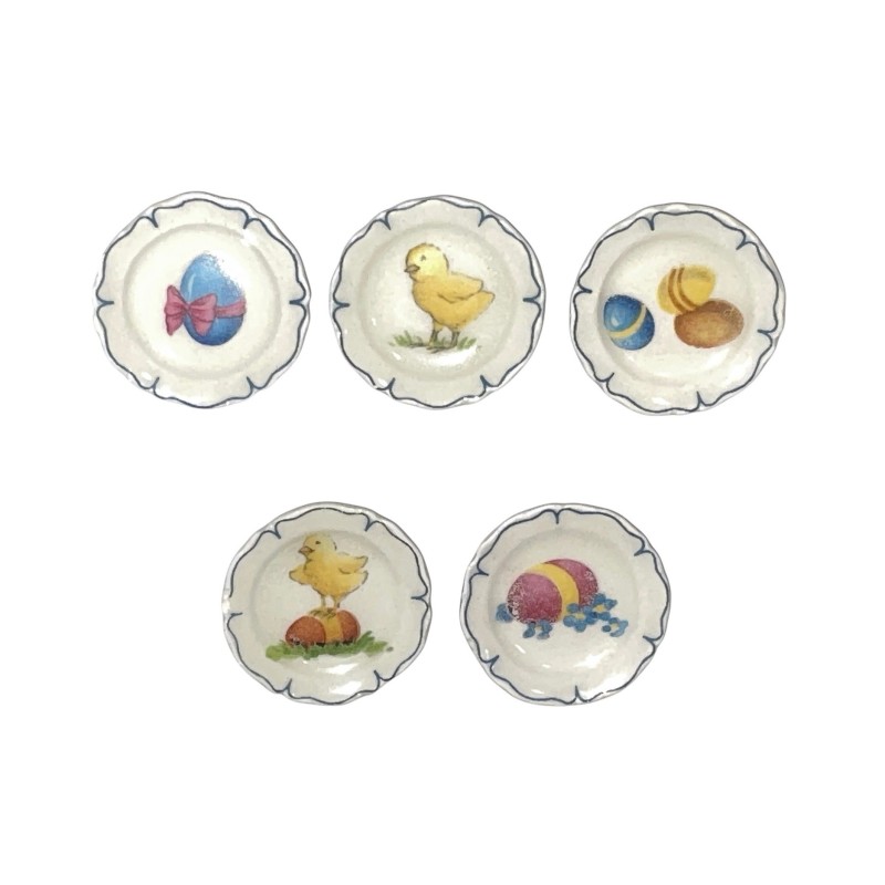 Série complète de 5 fèves Assiettines Pâques 2001