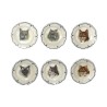 Série complète de 6 fèves Assiettines Têtes de chats 2001