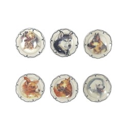 Série complète de 6 fèves Assiettines Têtes de chiens 2001