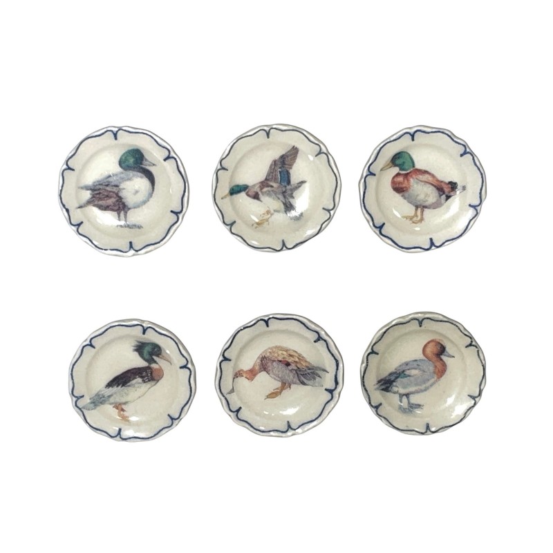 Série complète de 6 fèves Assiettines Canards 2001