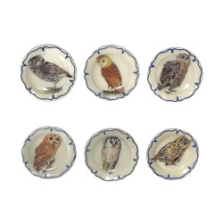 Série complète de 6 fèves Assiettines Chouettes 2001