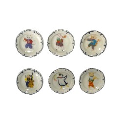 Série complète de 6 fèves Assiettines Animaux musiciens 2001
