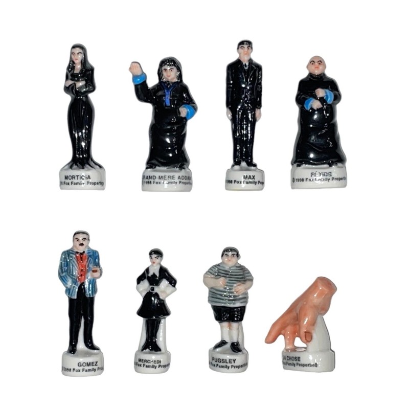 Série complète de 8 fèves New Addams family 2001