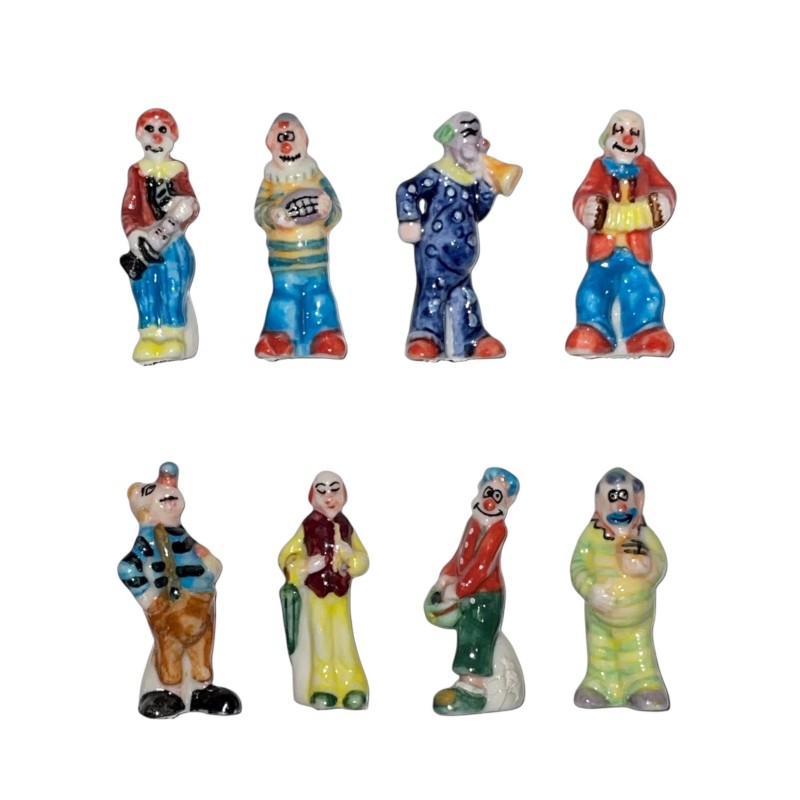 Série complète de 8 fèves Les clowns 2002