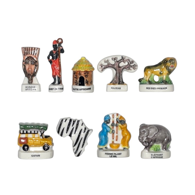 Série complète de 9 fèves Africa 2002