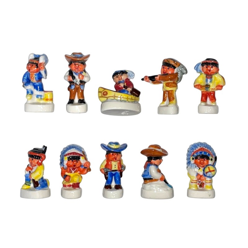 Série complète de 10 fèves Haribo Cow-boy et Indiens 2002