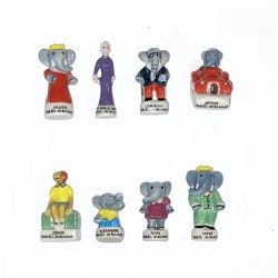 Série complète de 8 fèves Le roi Babar IV 2002