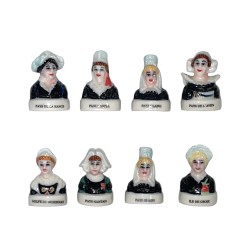 Série complète de 8 fèves Coiffes de Bretagne III 2002
