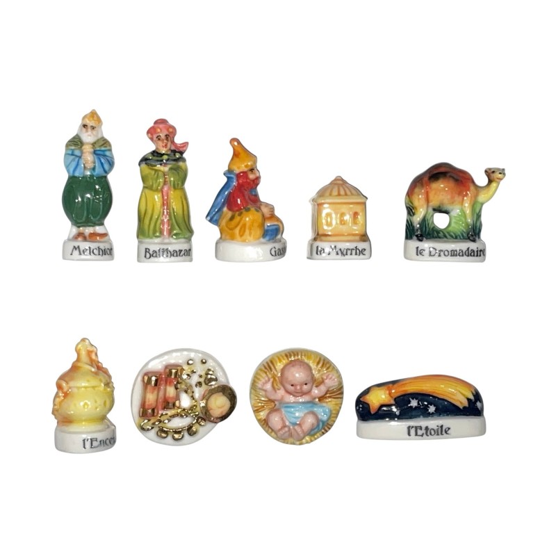 Série complète de 9 fèves Les rois mages 2002