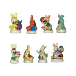 Série complète de 8 fèves Pâques coquins 2002