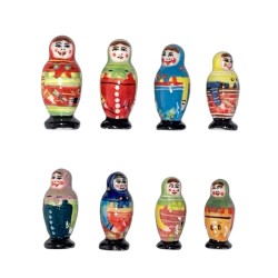 Série complète de 8 fèves Poupées russes 2002