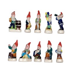 Série complète de 10 fèves Les nains de jardin 2002
