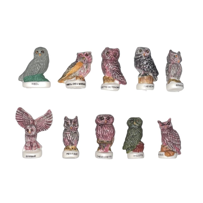 Série complète de 10 fèves Les chouettes II Pré-série 2003