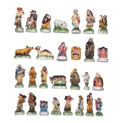 Série complète de 28 fèves Crèche renaissance mat 2003