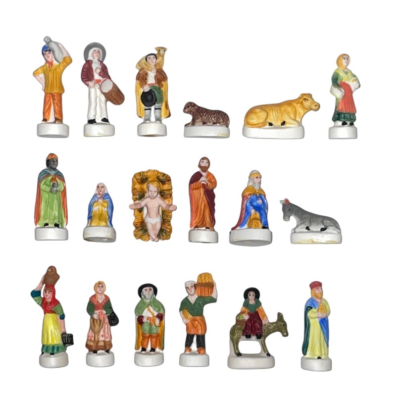 Série complète de 18 fèves Santons prestiges 2003