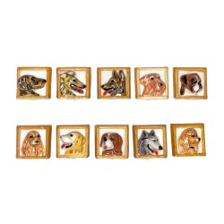 Série complète de 10 fèves Les chiens 2003