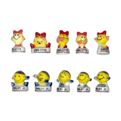 Série complète de 10 fèves Smiley et Smilette II 2003