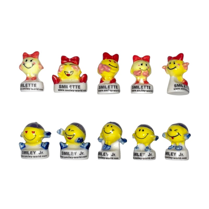 Série complète de 10 fèves Smiley et Smilette II 2003