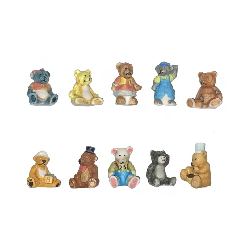 Série complète de 10 fèves 100 ans d'ours en peluche I 2003