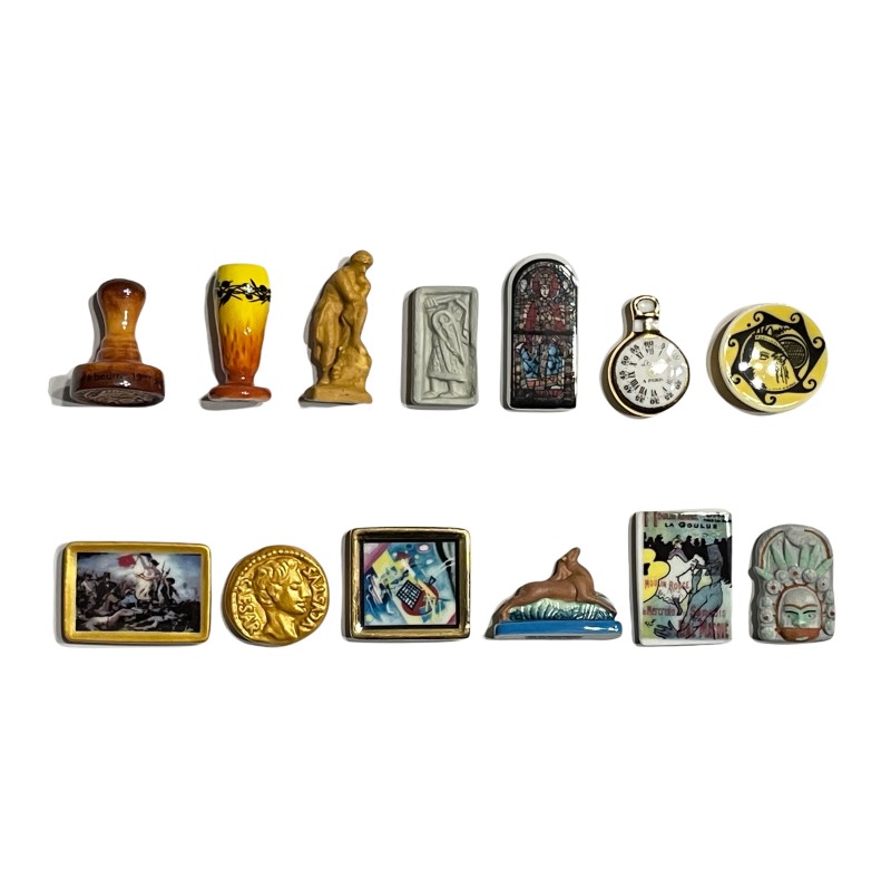 Série complète de 13 fèves Pièces de collection musées de France 2022
