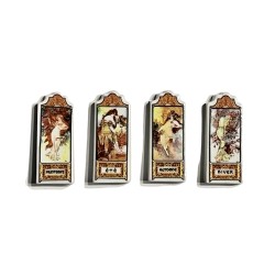 Série complète de 4 fèves Les 4 saisons de Mucha III 2003