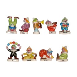 Série complète de 9 fèves Les clowns 2003