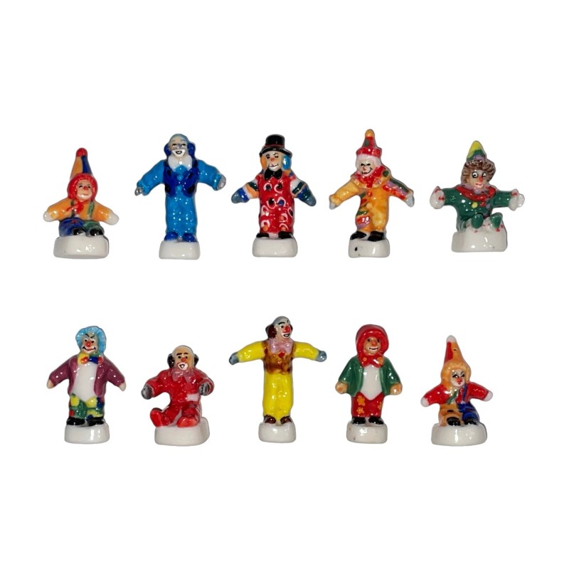 Série complète de 10 fèves Les clowns 2004