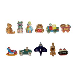 Série complète de 11 fèves Jouets d'antan 2004