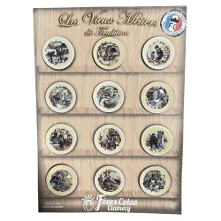 Série complète de 12 fèves Les vieux métiers de tradition 2004