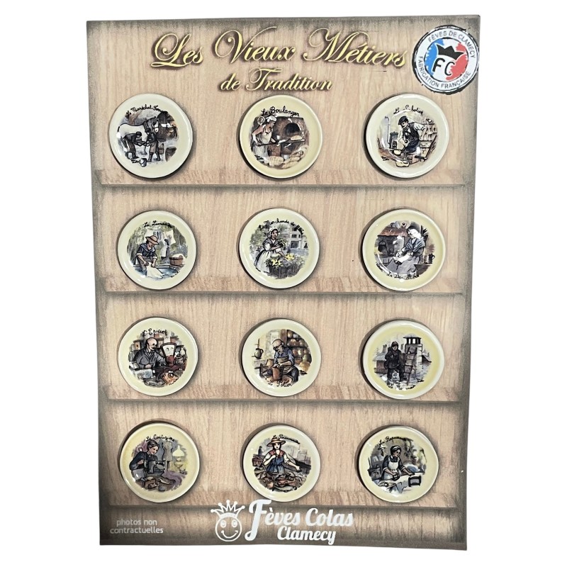 Série complète de 12 fèves Les vieux métiers de tradition 2004