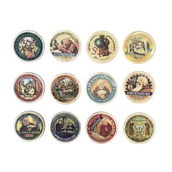 Série complète de 12 fèves Le moine gourmet - Camemberts 2004